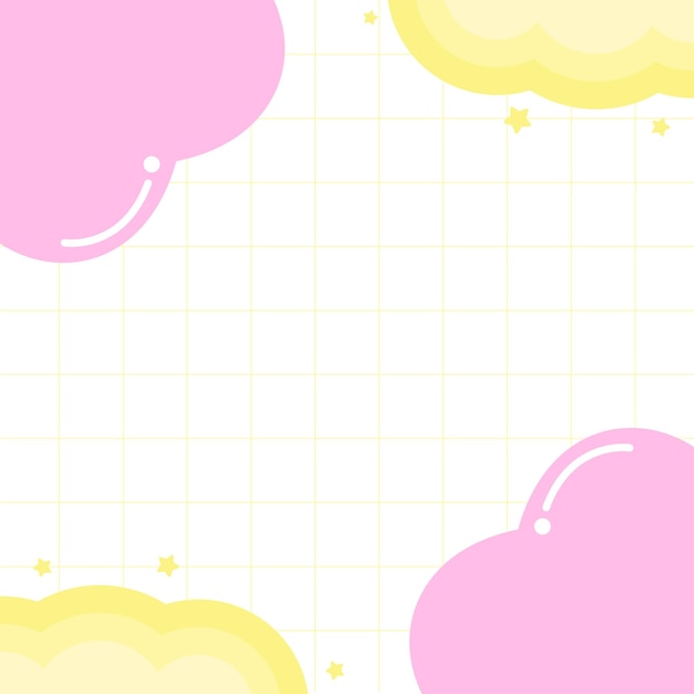 Lindo fondo con corazones y nubes Vector