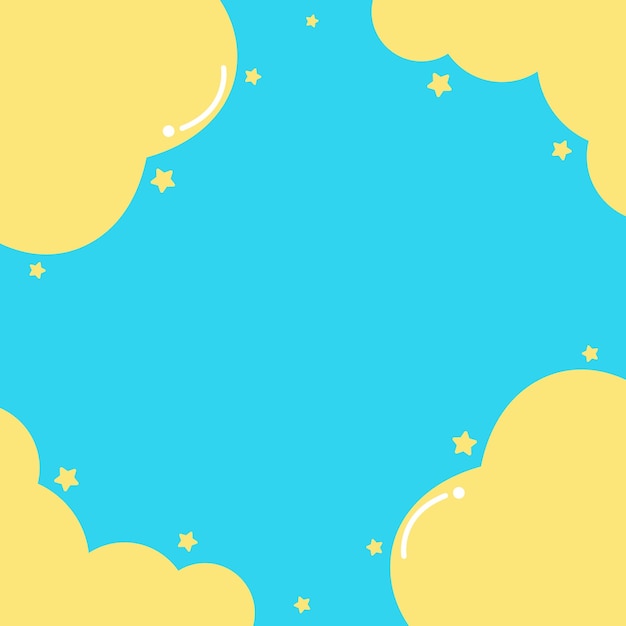 Lindo fondo con corazones y nubes Vector