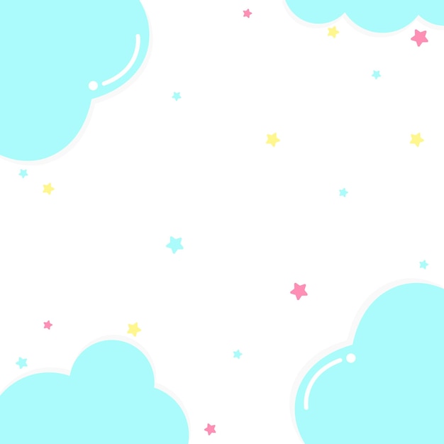 Lindo fondo con corazones y nubes Vector