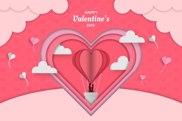 Lindo fondo de dirigible rosa de san valentín