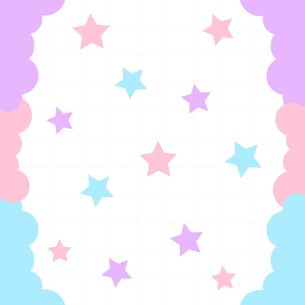 Lindo fondo con estrellas y nubes Vector