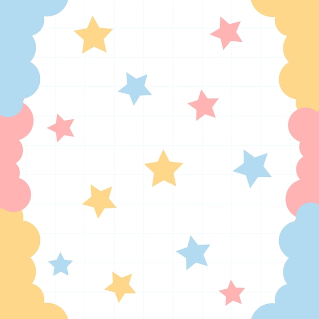 Lindo fondo con estrellas y nubes Vector