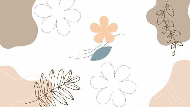 Vector lindo fondo floral en colores pastel ilustración vectorial dibujada a mano