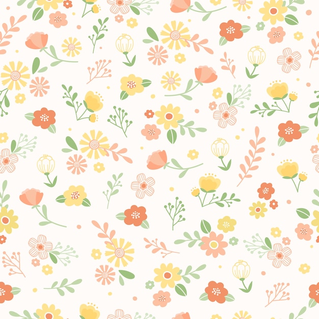 Vector lindo fondo floral sin fisuras