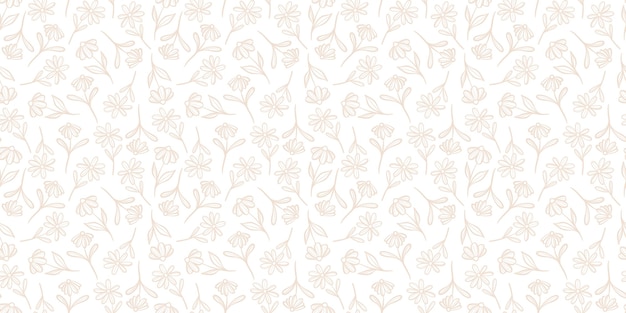 Lindo fondo floral vectorial papel pintado con flores de margarita blanca dibujado a mano
