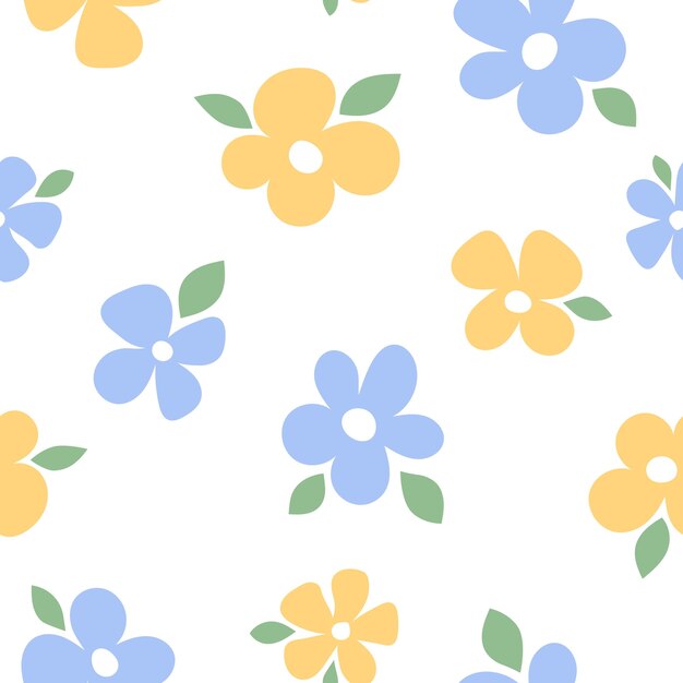 Lindo fondo de flores Patrón sin costuras de flores y hojas