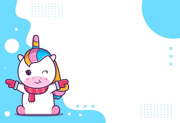 lindo fondo de lindos personajes de unicornio unicornio con tela y guantes