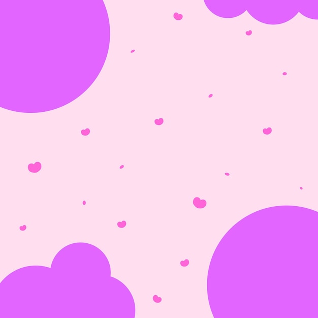 Lindo fondo con nubes y corazones Vector