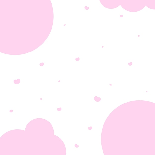 Lindo fondo con nubes y corazones Vector