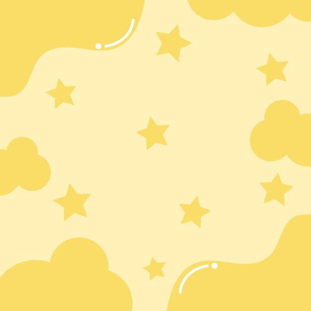 Lindo fondo con nubes y corazones Vector
