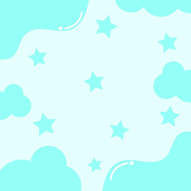 Lindo fondo con nubes y corazones Vector