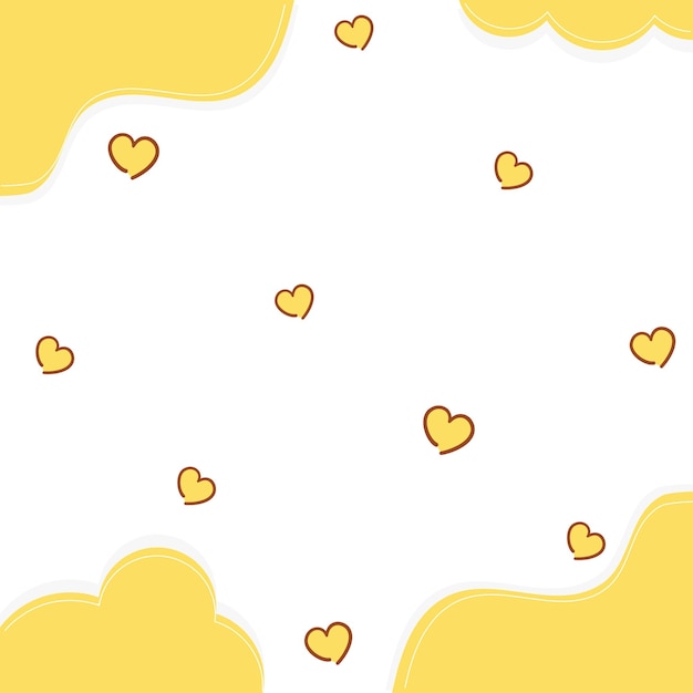 Lindo fondo con nubes y corazones Vector