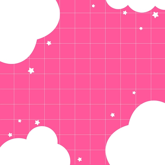 Lindo fondo con nubes y corazones Vector