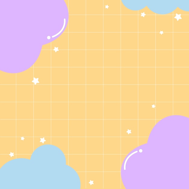 Lindo fondo con nubes y corazones Vector