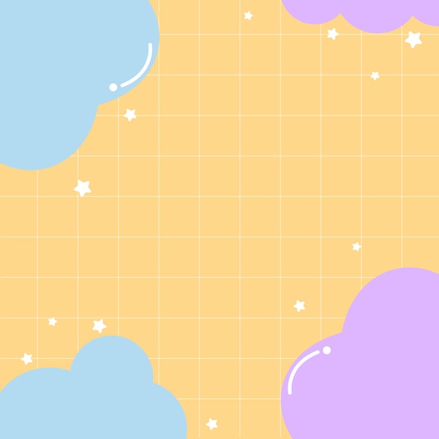 Lindo fondo con nubes y corazones Vector