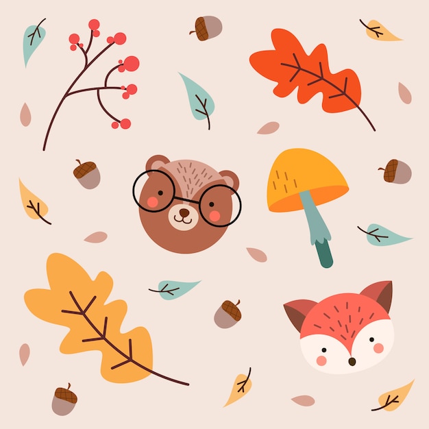 Vector lindo fondo de otoño