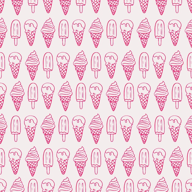 Vector lindo fondo transparente de dibujo diferente helado. ilustración dibujada a mano