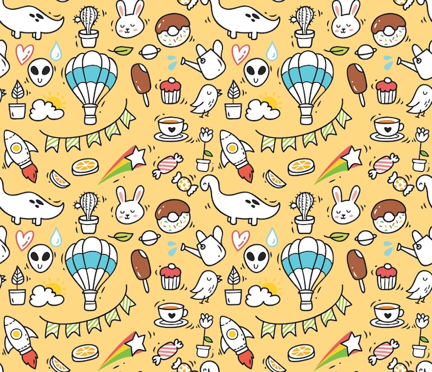 Lindo fondo transparente doodle