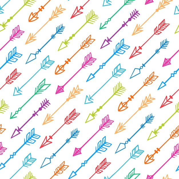 Lindo fondo transparente con flechas de colores dibujadas a mano sobre un fondo blanco - 2