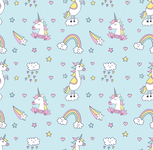 Vector lindo fondo transparente unicornio