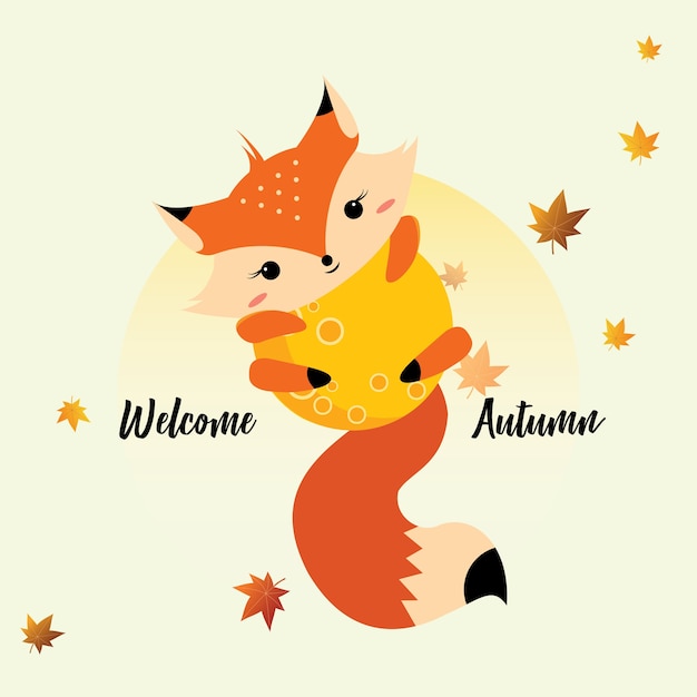 Un lindo Fox abraza la luna