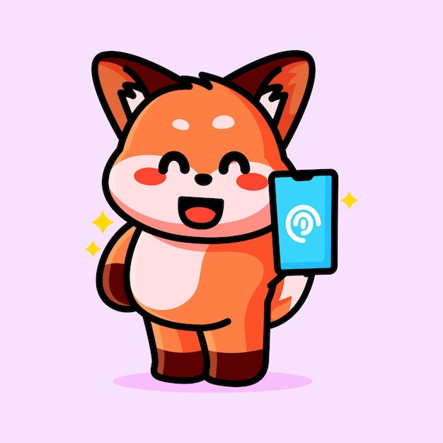 Lindo fox está apuntando al teléfono