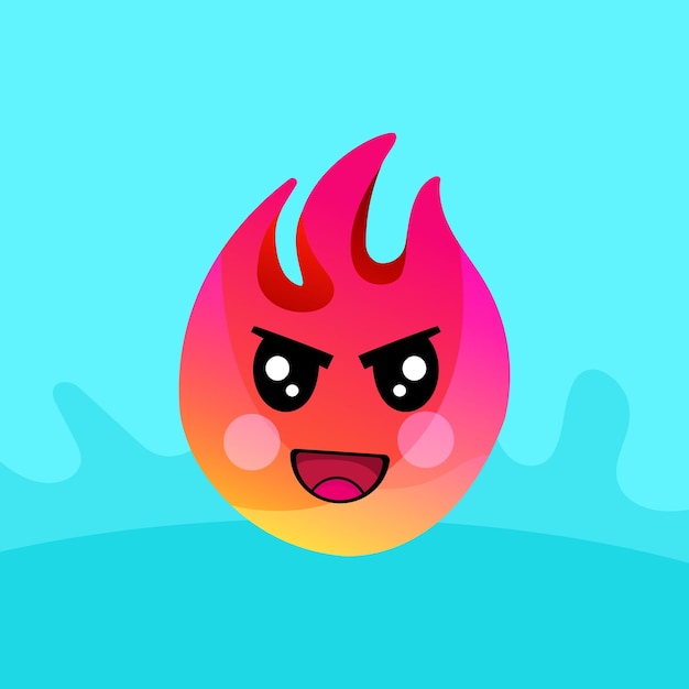 Vector lindo fuego enojado emoji descarga vectorial