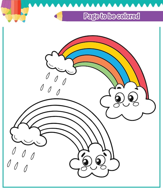 Lindo garabato de arco iris para niños pequeños