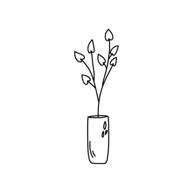 Lindo garabato ilustración de un jarrón de flores