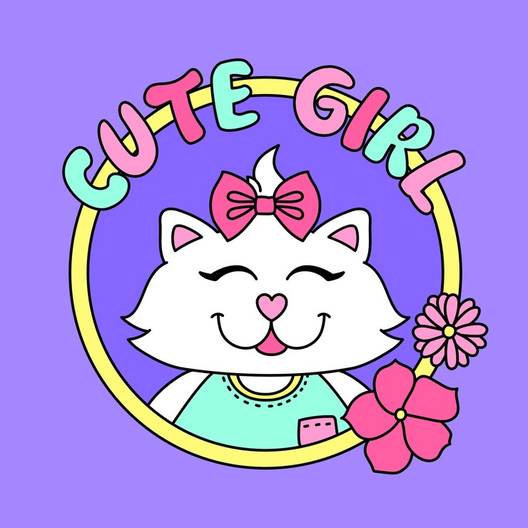 Vector el lindo gatito con un arco