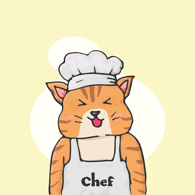 Vector lindo, gatito, chef