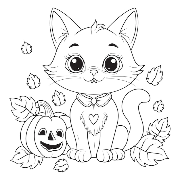 El lindo gatito de Halloween
