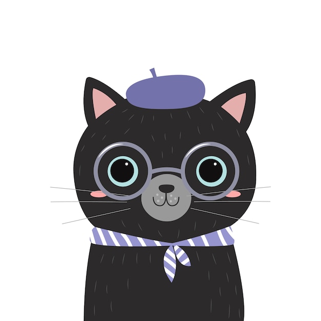 Lindo gatito ilustración para decoración infantil