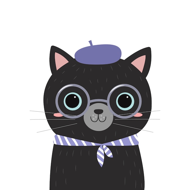 Vector lindo gatito ilustración para decoración infantil