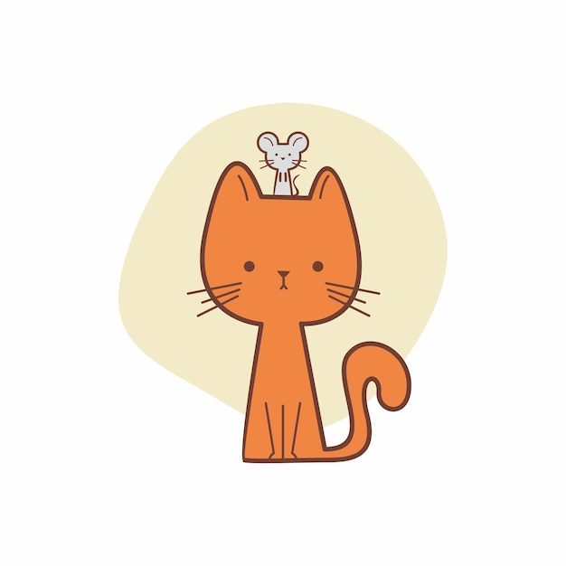 lindo gato de la amistad con ratón
