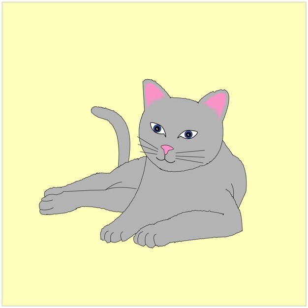 Vector lindo gato arte vectorial. ilustración de gato.