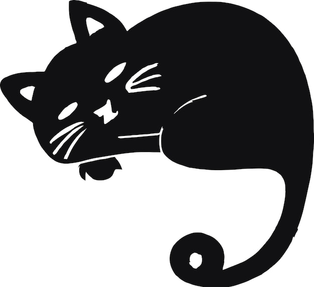 Lindo gato con Bowtie Design Vector para proyectos adorables