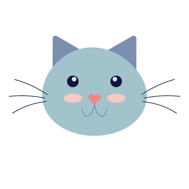 Lindo gato cara mascota animal vector aislado sobre fondo blanco