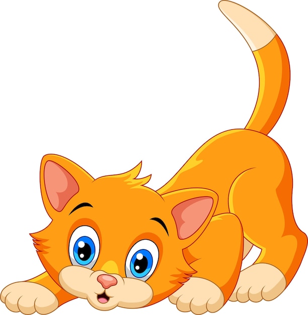 Vector lindo, gato, caricatura