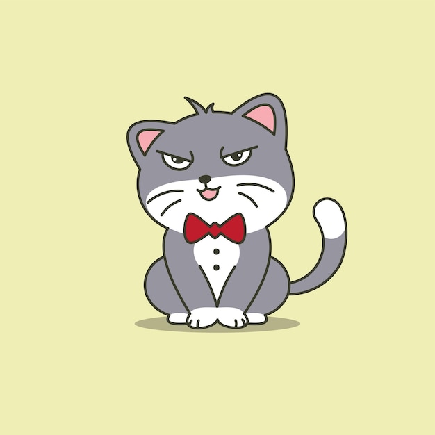 un lindo gato con una corbata de papagaio