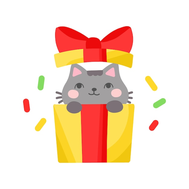 Vector lindo gato para el día de navidad