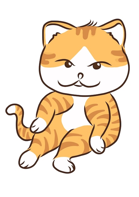 Lindo gato de dibujos animados aislado en un fondo blanco Ilustración vectorial