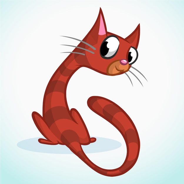 Lindo gato de dibujos animados ilustración vectorial