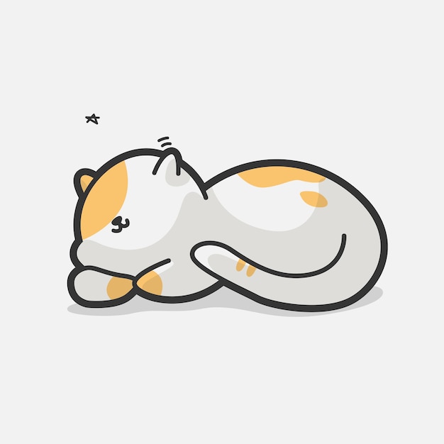 Vector lindo gato durmiendo ilustración de arte