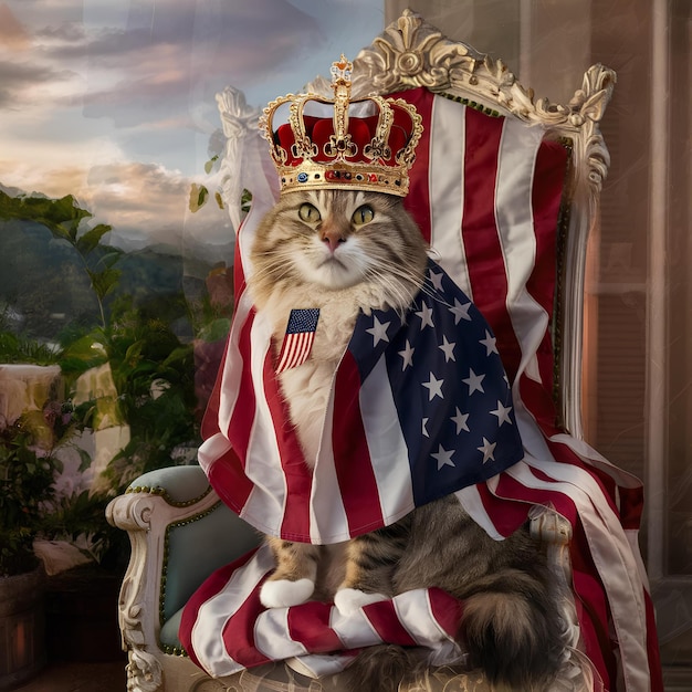 Vector un lindo gato de los estados unidos