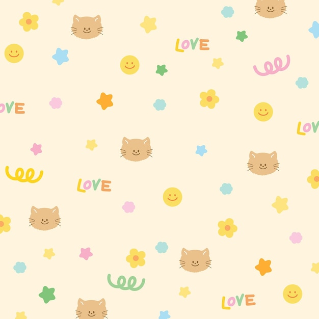 Lindo gato fondo animal papel tapiz tela impresión banner mascota anuncio plantilla post pastel telón de fondo