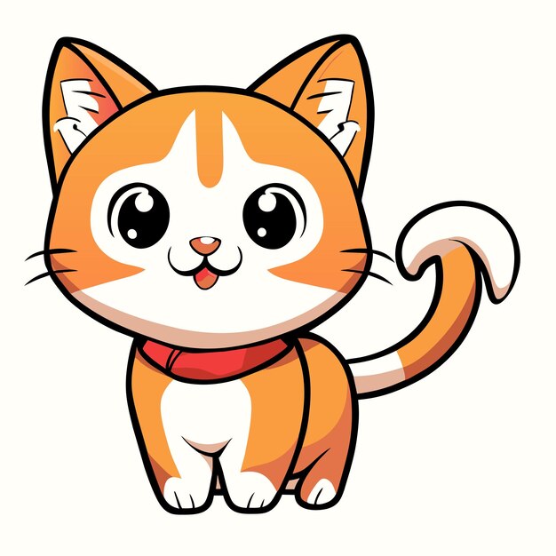 Lindo gato gordo dibujado a mano dibujos animados pegatina icono concepto aislado ilustración