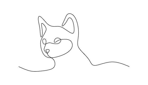 Vector lindo gato mascota línea continua arte lineal dibujado a mano