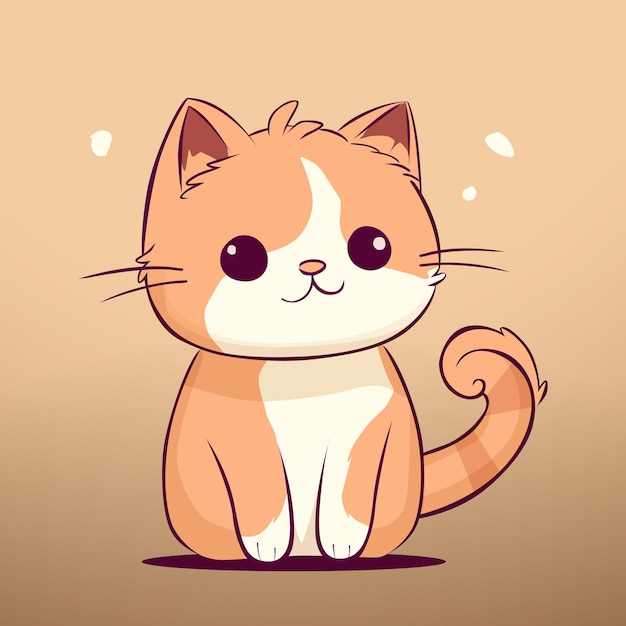 Lindo gato naranja parado arte vectorial inmóvil adecuado para imágenes prediseñadas de pegatinas