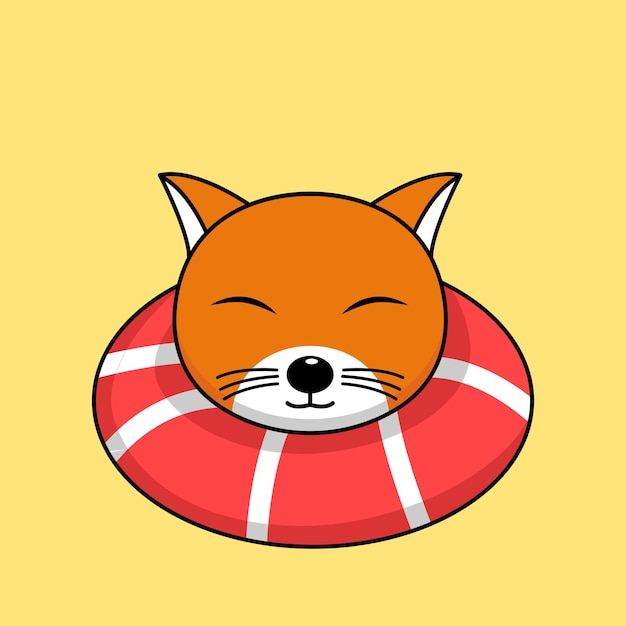 Lindo gato naranja personaje premium vector ilustración